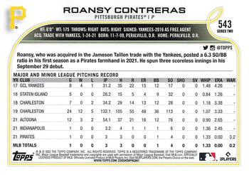 2022 Topps - Gold Foil #543 Roansy Contreras Back