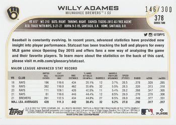 2022 Topps - Advanced Stat #378 Willy Adames Back