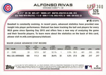 2022 Topps - Advanced Stat #526 Alfonso Rivas Back
