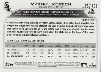 2022 Topps - Advanced Stat #616 Michael Kopech Back