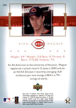 2003 Upper Deck Finite - 2003 SP Authentic Rookie Update #235 Ryan Wagner Back