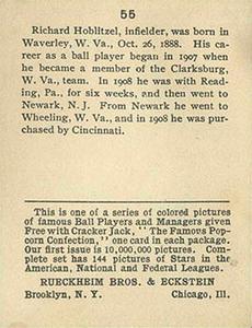 1915 Cracker Jack (E145) #55 Dick Hoblitzell Back