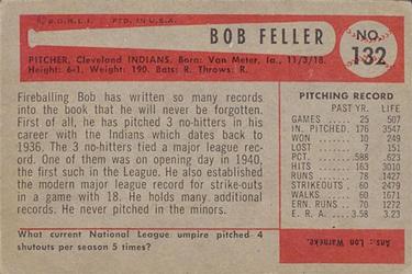 1954 Bowman #132 Bob Feller Back