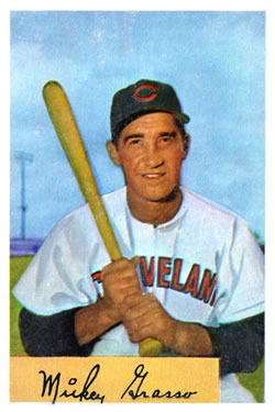 1954 Bowman #184 Mickey Grasso Front