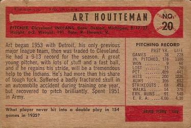 1954 Bowman #20 Art Houtteman Back