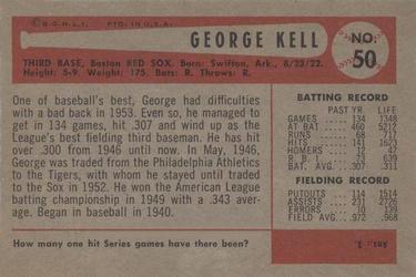 1954 Bowman #50 George Kell Back