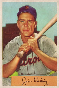 1954 Bowman #55 Jim Delsing Front