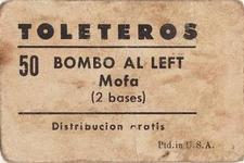 1948-49 Toleteros #NNO Francisco Sostre Back
