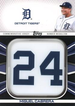 2022 Topps - Player Jersey Number Medallion Commemorative Manufactured Relics Black #JNM-MC Miguel Cabrera Front