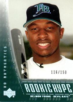 2003 Upper Deck Finite - 2003 UD Authentics Rookie Update #132 Delmon Young Front
