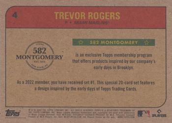2021-22 Topps 582 Montgomery Club Set 1 #4 Trevor Rogers Back