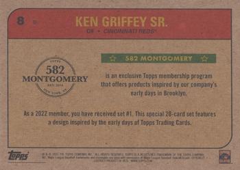 2021-22 Topps 582 Montgomery Club Set 1 #8 Ken Griffey Sr Back