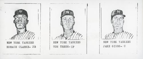 1969 Malanga New York Yankees - Uncut Panels #NNO Horace Clarke / Tom Tresh / Jake Gibbs Front