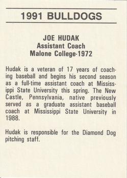1991 Mississippi State Bulldogs #NNO Joe Hudak Back