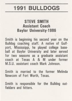 1991 Mississippi State Bulldogs #NNO Steve Smith Back