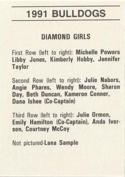 1991 Mississippi State Bulldogs #NNO Diamond Girls Back