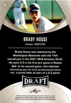 2021 Leaf Draft #23 Brady House Back