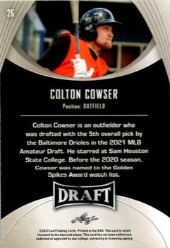 2021 Leaf Draft #26 Colton Cowser Back