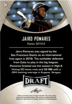 2021 Leaf Draft #34 Jairo Pomares Back
