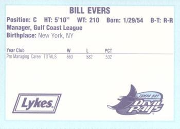 1996 Tampa Bay Devil Rays A Team is Born #NNO Bill Evers Back