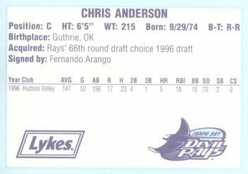 1996 Tampa Bay Devil Rays A Team is Born #NNO Chris Anderson Back