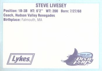 1996 Tampa Bay Devil Rays A Team is Born #NNO Steve Livesey Back