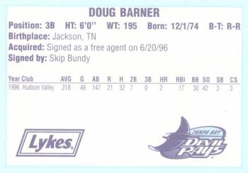 1996 Tampa Bay Devil Rays A Team is Born #NNO Doug Barner Back