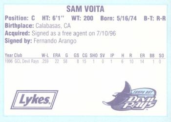 1996 Tampa Bay Devil Rays A Team is Born #NNO Sam Voita Back