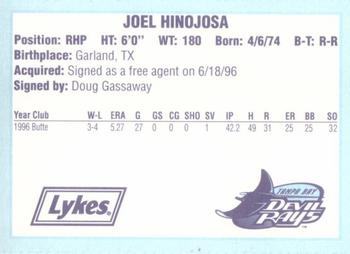 1996 Tampa Bay Devil Rays A Team is Born #NNO Joel Hinojosa Back