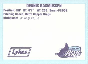 1996 Tampa Bay Devil Rays A Team is Born #NNO Dennis Rasmussen Back