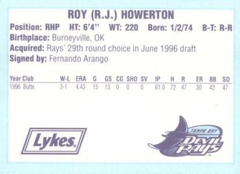 1996 Tampa Bay Devil Rays A Team is Born #NNO Roy Howerton Back