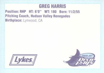 1996 Tampa Bay Devil Rays A Team is Born #NNO Greg Harris Back