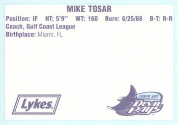 1996 Tampa Bay Devil Rays A Team is Born #NNO Mike Tosar Back