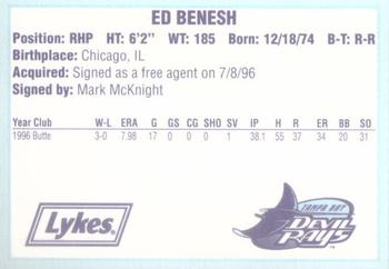 1996 Tampa Bay Devil Rays A Team is Born #NNO Ed Benesh Back