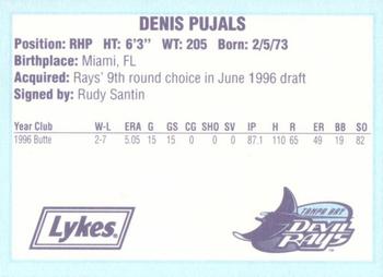 1996 Tampa Bay Devil Rays A Team is Born #NNO Denis Pujals Back