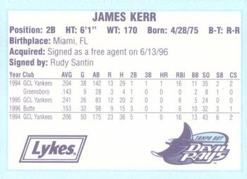 1996 Tampa Bay Devil Rays A Team is Born #NNO James Kerr Back