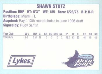 1996 Tampa Bay Devil Rays A Team is Born #NNO Shawn Stutz Back