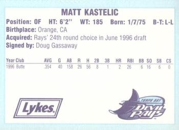 1996 Tampa Bay Devil Rays A Team is Born #NNO Matt Kastelic Back