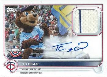 2022 Topps Opening Day - Mascot Autograph Relics #MAR-TB TC Bear Front