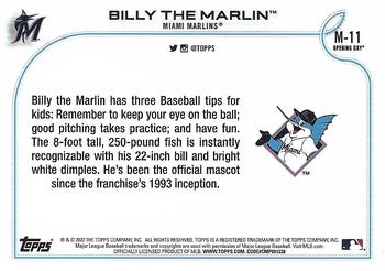 2022 Topps Opening Day - Mascots #M-11 Billy the Marlin Back
