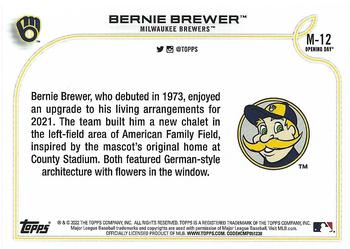 2022 Topps Opening Day - Mascots #M-12 Bernie Brewer Back