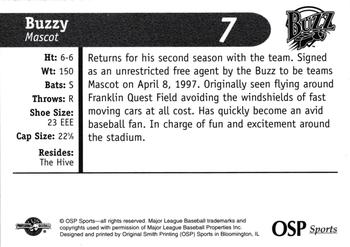 1998 OSP Sports Salt Lake Buzz #7 Buzzy Back