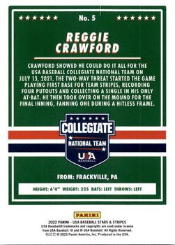 2022 Panini USA Baseball Stars & Stripes #5 Reggie Crawford Back