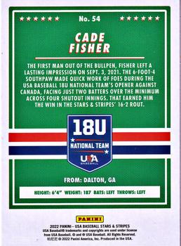 2022 Panini USA Baseball Stars & Stripes #54 Cade Fisher Back