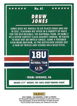 2022 Panini USA Baseball Stars & Stripes #61 Druw Jones Back