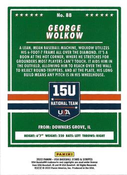 2022 Panini USA Baseball Stars & Stripes #88 George Wolkow Back