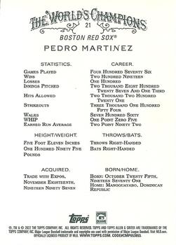 2022 Topps Allen & Ginter #21 Pedro Martinez Back