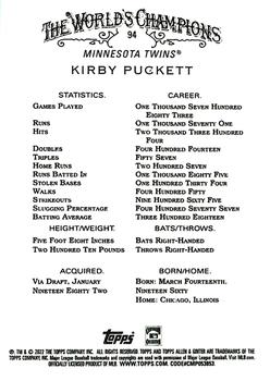 2022 Topps Allen & Ginter #94 Kirby Puckett Back