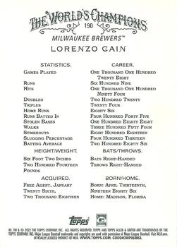 2022 Topps Allen & Ginter #190 Lorenzo Cain Back