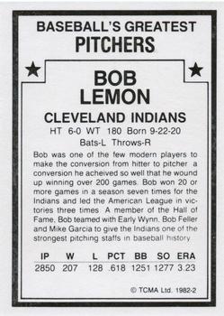 1982 TCMA Baseball's Greatest Pitchers (White Back) #2 Bob Lemon Back